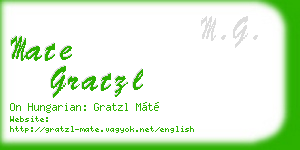 mate gratzl business card